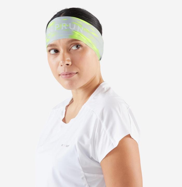 Kiprun Lauf-Stirnband mit Grafikprint - V2 grau/grün