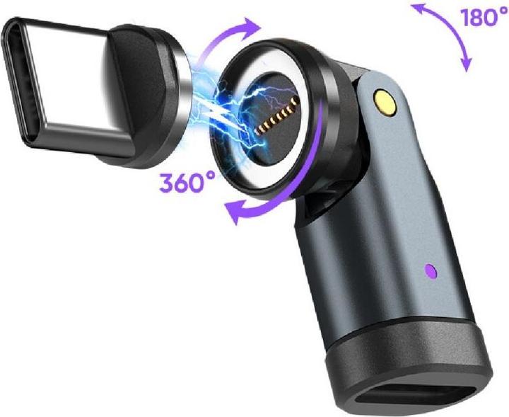 Actual product image 4smarts USB-C 540° Magnetkabel-Set GravityCord (1.80 m, USB 2.0, 240 W)