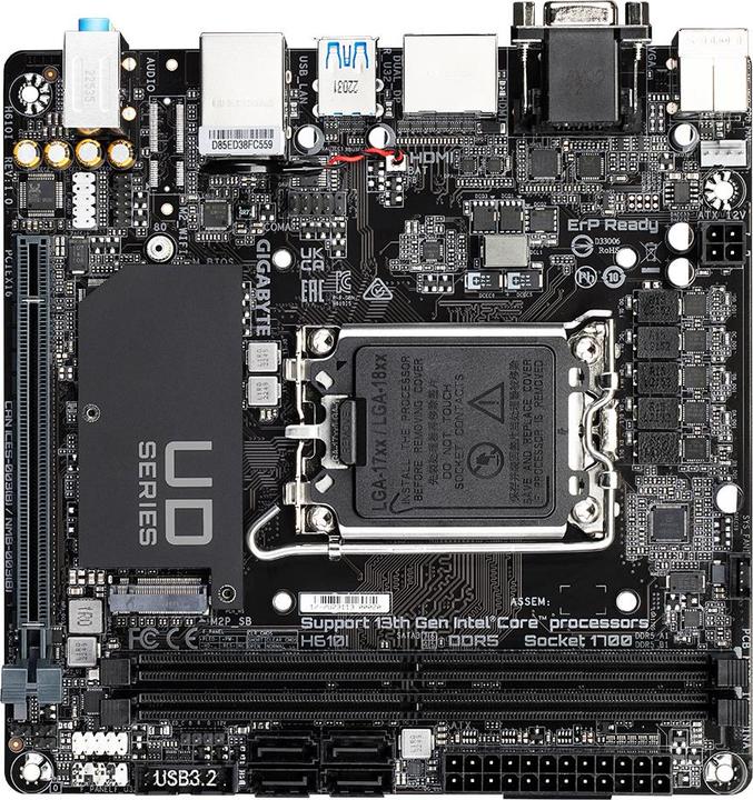 Produktbild Gigabyte H610I (LGA 1700, Intel H610 Express, Mini-ITX)