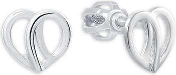 Brilio Minimalist white gold earrings Hearts 231 001 00661 07