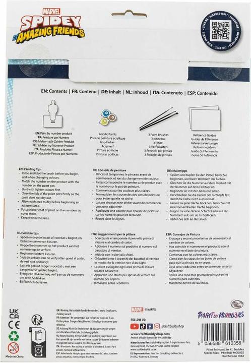 Image du produit Craft Buddy Spiderman XL Buddy, Kit de peinture par numéros