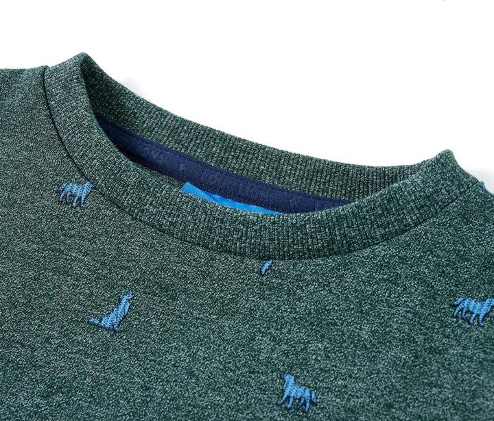 Immagine prodotto VidaXL Felpa da bambino verde scuro melange 92,Materiale: 50 (92)