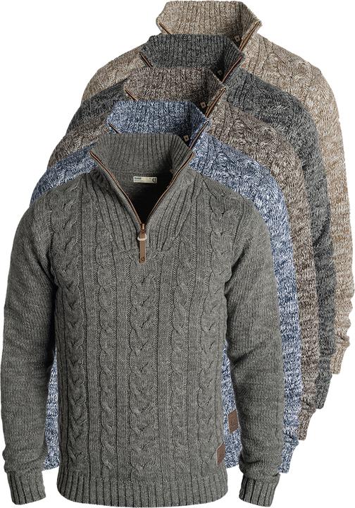 Image du produit Solid Pankraz Pull En Grosse Maille À Col Camionneur Pull-Over Pour Homme 100% Coton Imprimé (S)