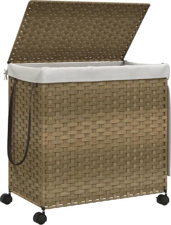 Actual product image VidaXL Laundry basket with castors 60x35x60.5 cm rattan, material