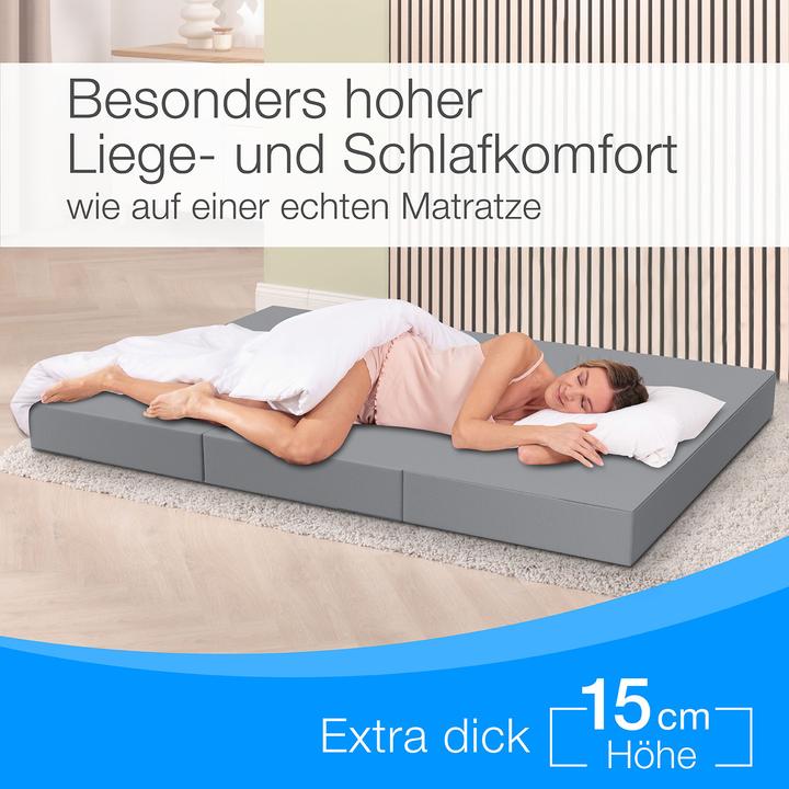 Produktbild Bestschlaf Klappmatratze, 3-teilige Faltmatratze, Reisebett, Gästematratze (120 x 195 cm, Schaumstoffkern)