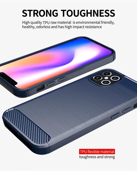 Image du produit Cadorabo TPU Ultra Slim carbon edelstahl Combi Cover (Apple iPhone 12 Pro Max)