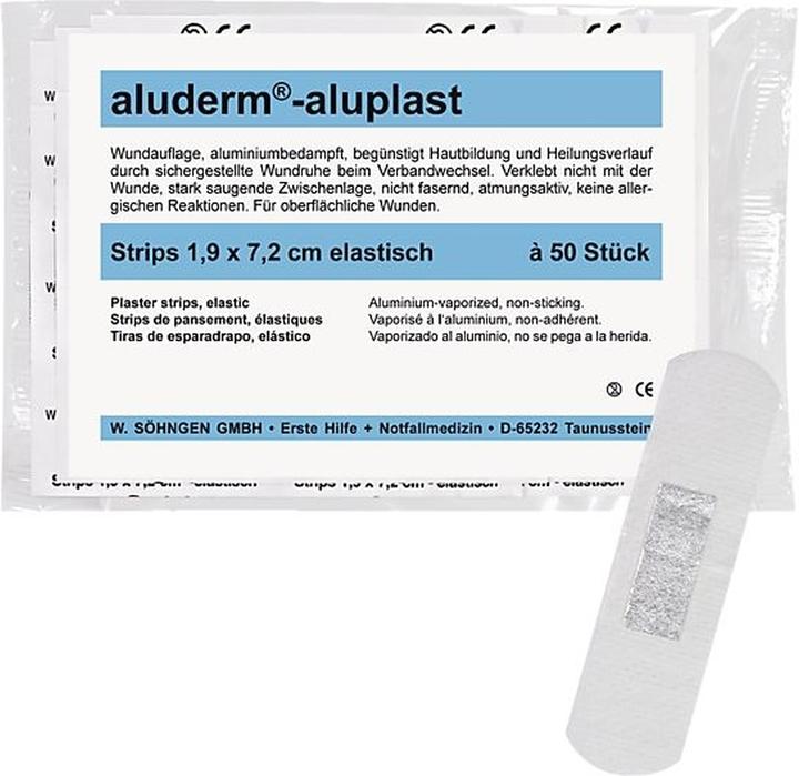 Produktbild Söhngen aluderm aluplast elastische Pflaster-Strips 1.9x7.2cm, 50 Stk., einzeln (50 x)