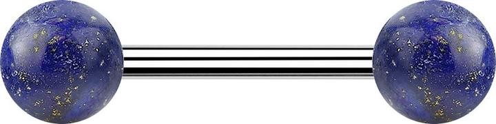 Immagine prodotto Star Piercing Barbell con due sfere di pietra di sodalite (Mnerale, Acciaio chirurgico 316L, senza ottone)