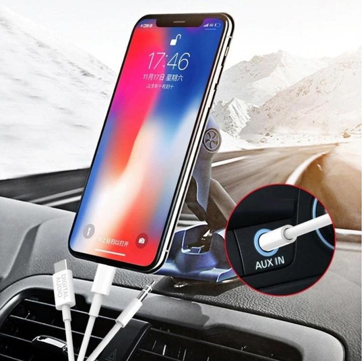 Image du produit PowerGuard Adaptateur AUX 3-en-1 pour l'audio de la voiture (USB Type C, Lightning, Jack 3.5mm)