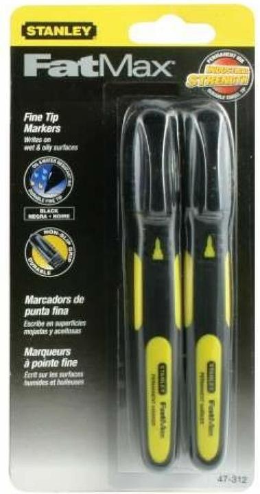 Stanley Permanent marker (Black, 20 mm, 2 x)