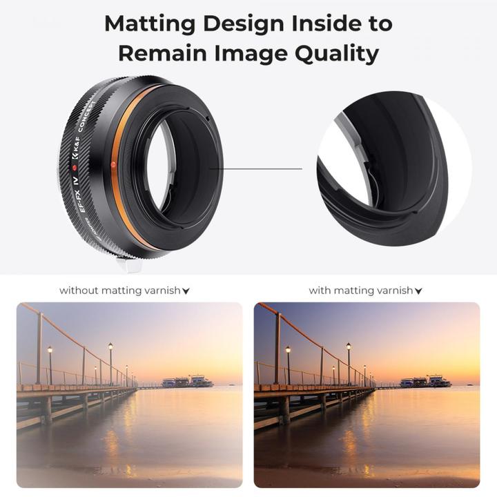 Produktbild K&F Concept High Precision lens adapter, matte paint, orange, EF-FX IV PRO
