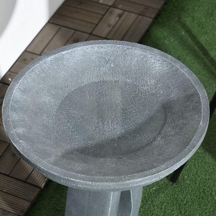 Image du produit Swisshandel24 Vogeltränke, Vogelbad mit Ständer, Stein-Look, Grau
