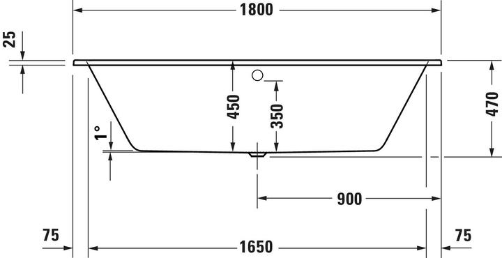 Immagine prodotto Duravit Vasche da bagno D-Code, 1800x800 mm, rettangolare, versione da incasso, 285 litri, 2 spioven (285 l, 80 cm, 180 cm)