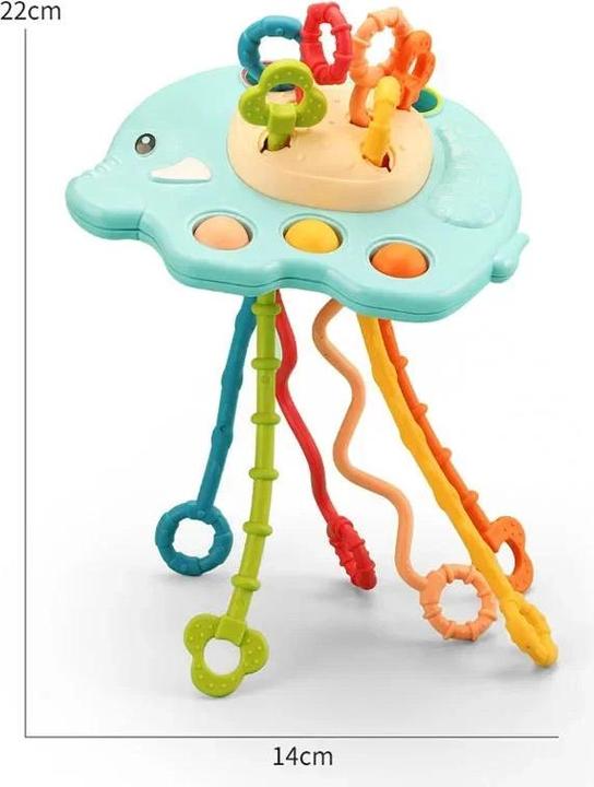 Image du produit Activity Board 1-3 ans en silicone Pull String jouets éducatifs 3 en 1 développer la dentition sensorielle