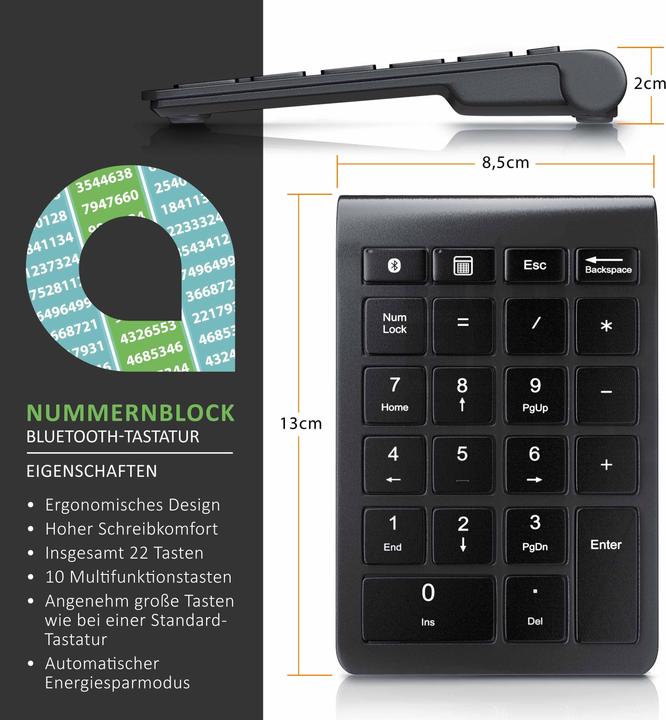 Image du produit Aplic Bluetooth Numpad (Pavé numérique, Sans fil)