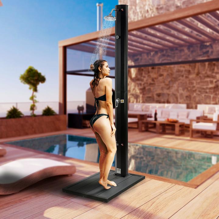 Actual product image Arebos Solar shower with base plate