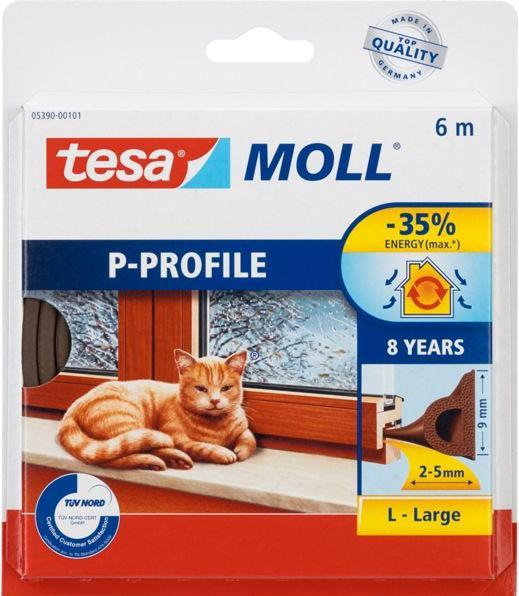 Image du produit tesa tesamoll CLASSIC Profilé P Joint de fenêtre, joint en caoutchouc pour l'isolation