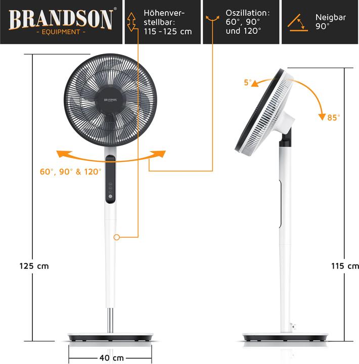 Immagine prodotto Brandson Ventilatore a piedistallo (49 dB)