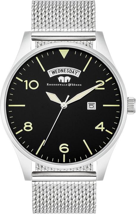 Herren Quarzuhr Vintage Edelstahl silber - 16436 (Chronograph, 43 mm)