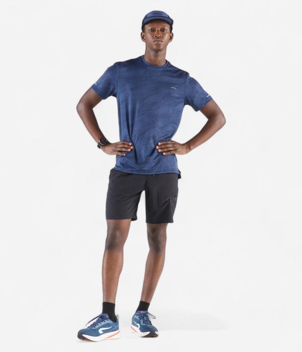 Image du produit Kiprun Men's Breathable Running T-shirt Run 500 Dry - Midnight blue (S)