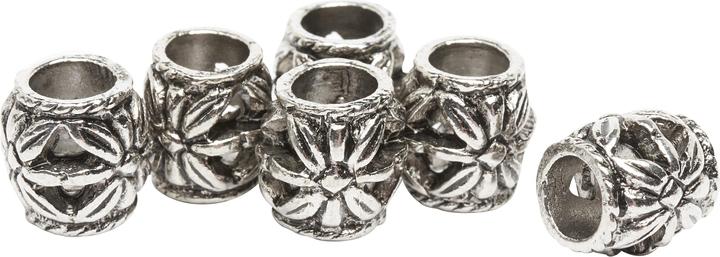 Actual product image Hobby & Crafting Fun Metal jewellery bead "Flower", 6 pieces, 11x9mm, antique silver