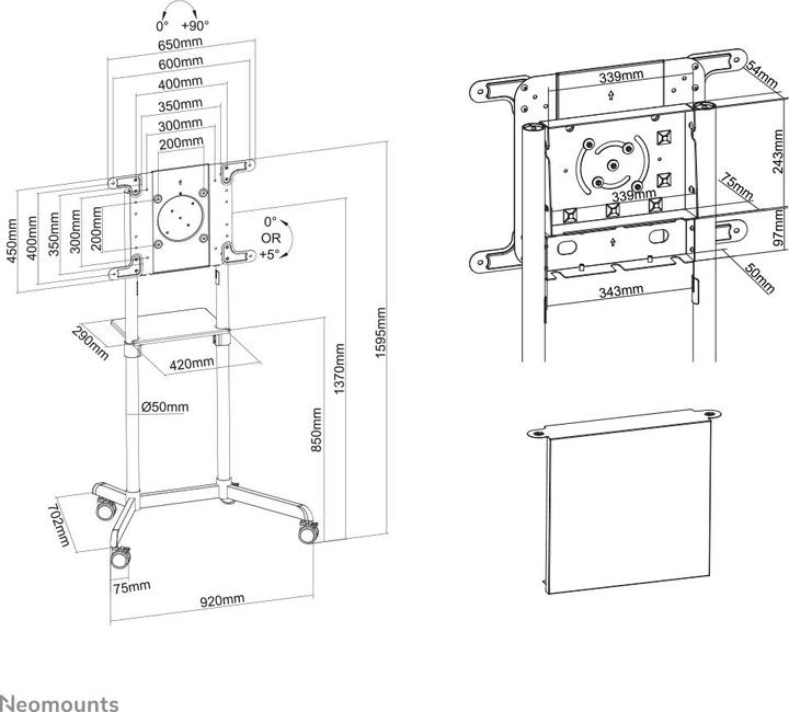 Produktbild Neomounts NS-M1250 (Universal, 70", 70 kg)