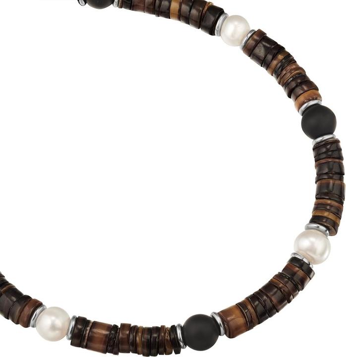 Produktbild True Rebels Herren Perlen-Armband - 37070 (19 cm, Edelstahl)