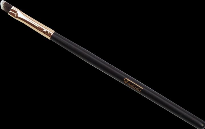 Actual product image Contour brush, dark brown handle, copper-coloured ferrule, flat, slanted synthetic hair (Eyeliner)