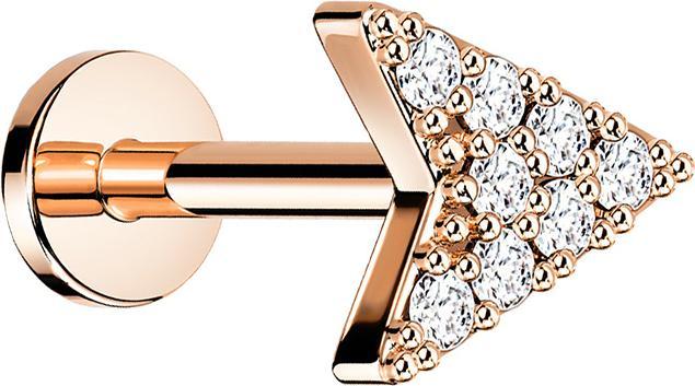 Produktbild Star Piercing Micro Labret Innengewinde rosegold Pfeil mit Kristall (Chirurgenstahl 316L, Messing)