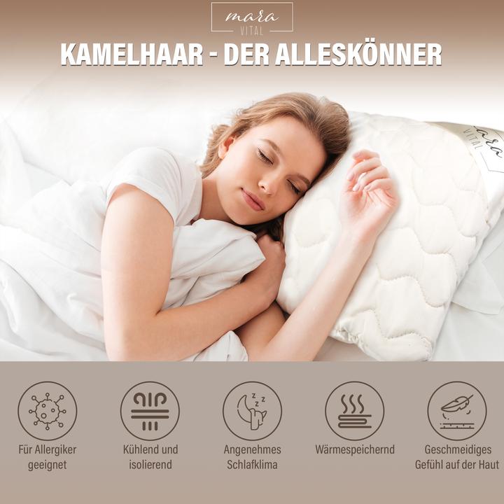 Actual product image Mara Vital Camel hair pillow (40 x 80 cm)