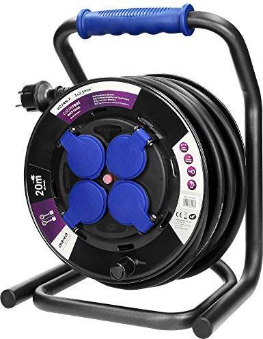 Actual product image MGA ORNO OR-AE-13157(GS) Cable Reel Outdoor 20m 4-fold IP44 3200W Anti-Twist Socket System (20 m, 2.50 mm²)