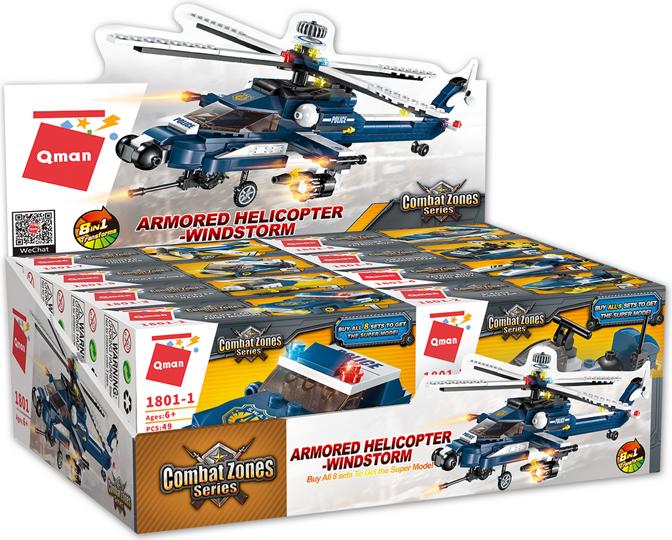 Produktbild Qman Polizei Helikopter 8 in 1