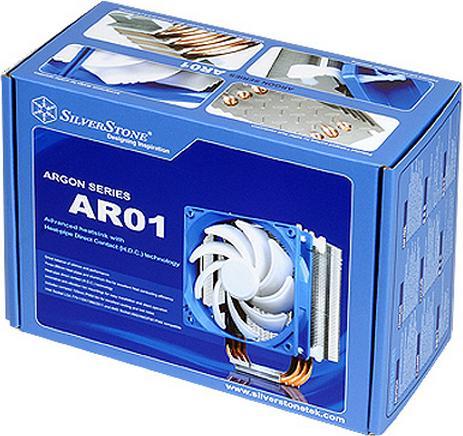 Actual product image Silverstone SST-AR01 - Argon CPU cooler with 3 heat pipes, Direct Contact Heatpipe technology and e