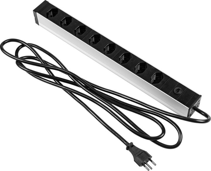 Actual product image Furber.power 19 Power strip 8x T13 with switch Black (8 x, Type 13, Type 12, 3 m)