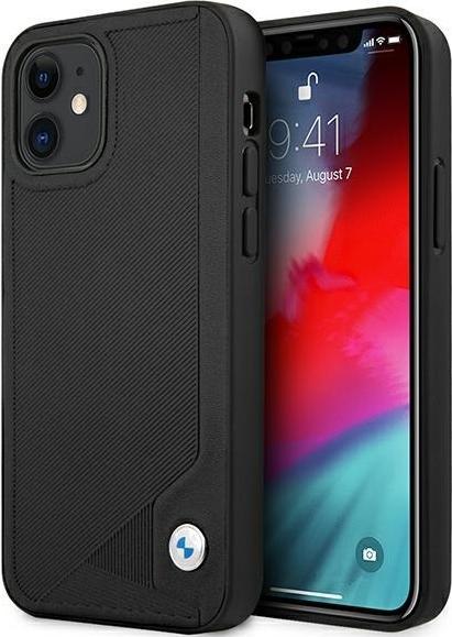 Immagine prodotto BMW Custodia BMHCP12SRCDPK iPhone 12 mini 5,4" czarny/nero Custodia rigida in pelle Deboss (Apple iPhone 12 mini)