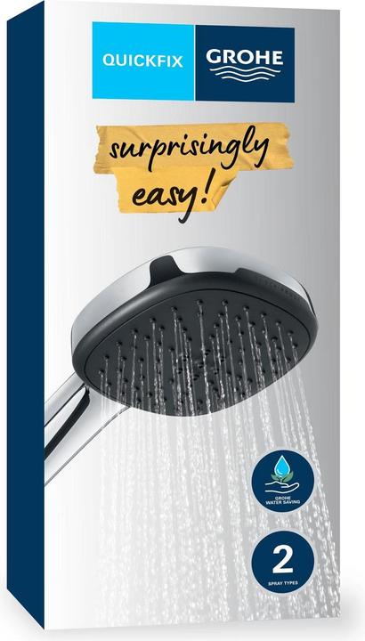 Immagine prodotto Grohe Doccetta Vitalio Comfort 110 QuickFix, deviatore di getto intelligente, risparmio d'acqua, 2 tipi (2 Tipi di raggi, 7 l/min)