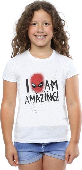 Actual product image Girls Spider-Man I Am Amazing Cotton T-Shirt (140, 146)