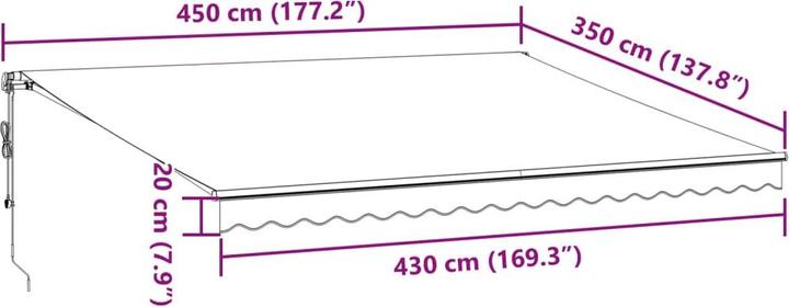 Produktbild VidaXL Markise Gelenkarmmarkise Sonnenmarkise Automatisch Braun 450x350cm (4.50 m)