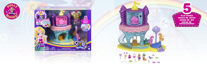 Actual product image Polly Pocket Pollyville Rainbow Funland Mermaid Princess Ride