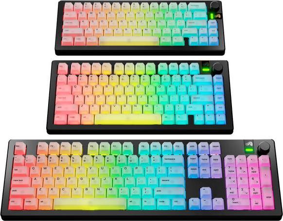 Actual product image Glorious Polychroma V2 keycaps, ANSI layout (US), polycarbonate, UV print - transparent