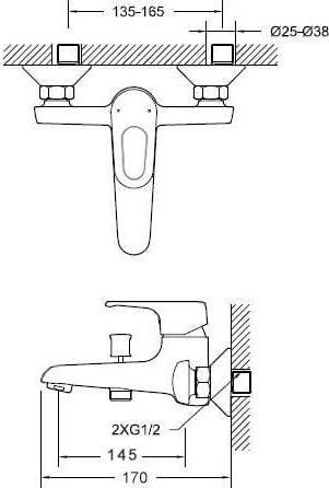 Produktbild Thema_lux BATH FAUCET SHORT SPOUT L-1104A WO ACC