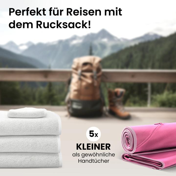 Image du produit BeMaxx Set de serviettes en microfibre, rose