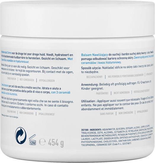 Nutritional values and ingredients CeraVe Moisturising cream (Body cream, 454 ml)