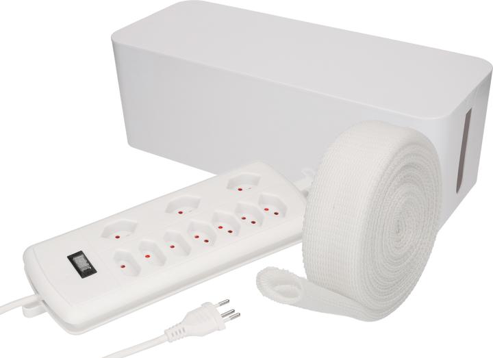 Actual product image Max Hauri Cable Home cable management set: large box + power station + self-closing cable sheathing