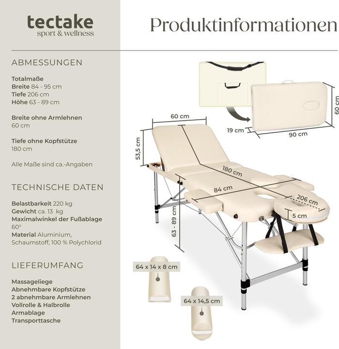 Immagine prodotto tectake 3 Zonen Massageliege