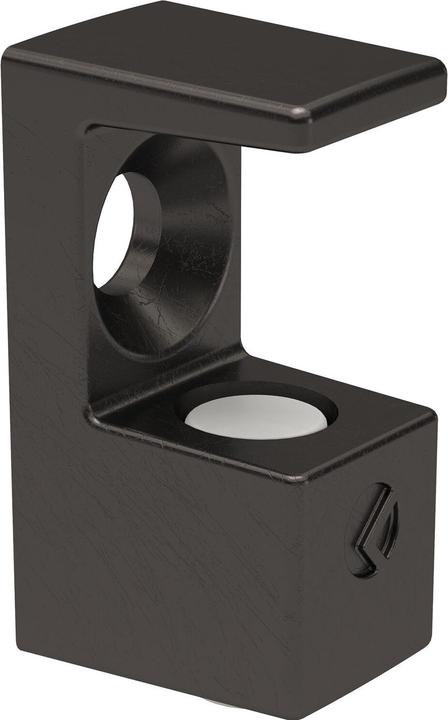 Produktbild Italiana Ferramenta Glasbodenträger GRACE zum Schrauben, 8 mm Glas, Zamak vernickelt schwarz