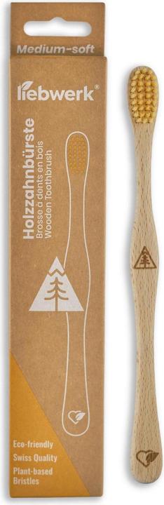 Actual product image Liebwerk Wooden toothbrush Ricine Pine (Medium, 1 x)
