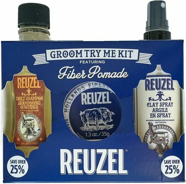 Reuzel Probieren Sie Groom kit Fiber 3 Stück (Haarpflege set)
