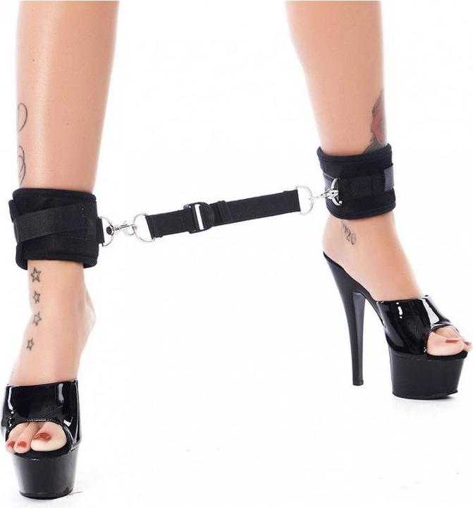 Actual product image Rimba Soft bondage ankle cuffs with spreader strap