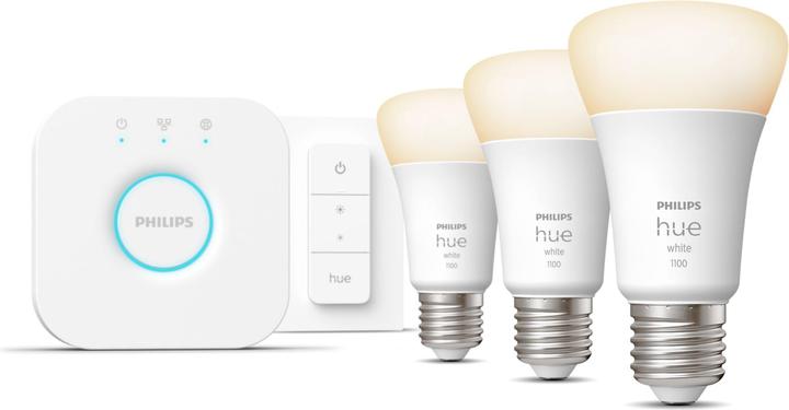 Produktbild Philips Hue White Starter Set (E27, 9.50 W, 1055 lm, 3 x, F)